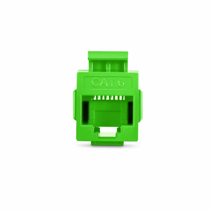 FyberOptix Cat6 Keystone RJ45 Coupler, Unshielded, Female to Female Insert Inline Coupler - Green (12pcs/pack)
