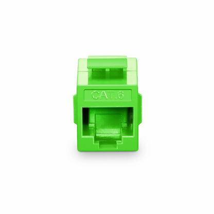 FyberOptix Cat6 Keystone RJ45 Coupler, Unshielded, Female to Female Insert Inline Coupler - Green (12pcs/pack)