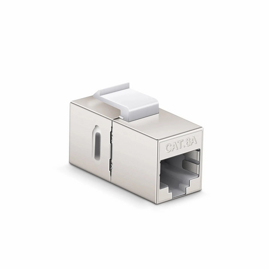 FyberOptix Cat6a Keystone RJ45 Coupler, Shielded, Female to Female Insert Inline Coupler