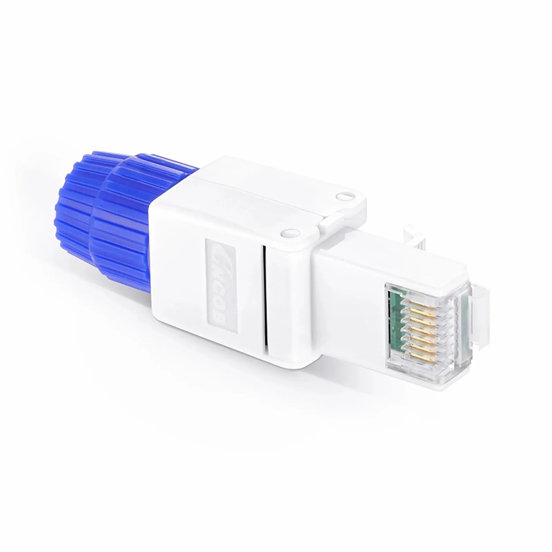 FyberOptix Cat5e/Cat6/Cat6a RJ45 Tool-Free Modular Plugs, Unshielded Network Connectors for 23~26AWG Twisted Pair Solid or Stranded Cable (10/Pack)