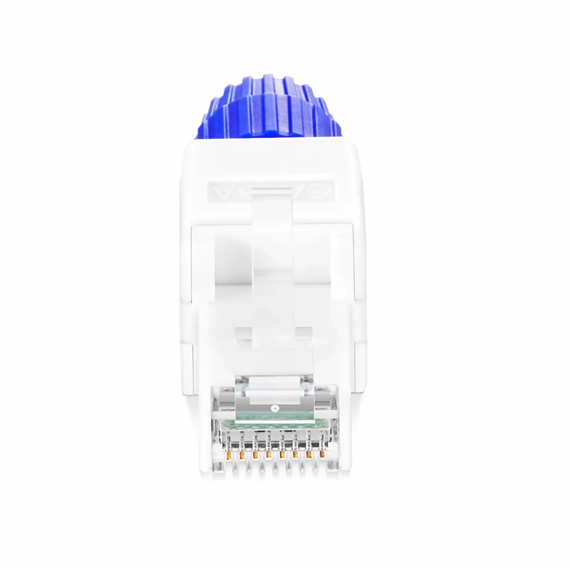 FyberOptix Cat5e/Cat6/Cat6a RJ45 Tool-Free Modular Plugs, Unshielded Network Connectors for 23~26AWG Twisted Pair Solid or Stranded Cable (10/Pack)
