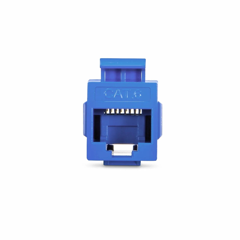 FyberOptix Cat6 Keystone RJ45 Coupler, Unshielded, Female to Female Insert Inline Coupler - Blue (12pcs/Pack)