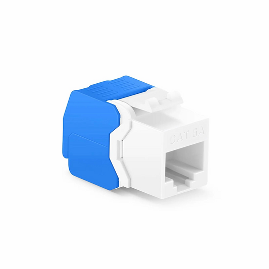FyberOptix Cat6a RJ45 (8P8C) Unshielded Toolless Keystone Jack Module, White (10 pcs/Pack)