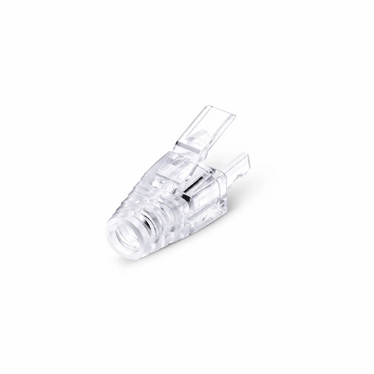 FyberOptix Cat6 RJ45 Strain Relief Boots, 6.0-6.5mm OD for Cat6 UTP 23~24AWG, F/UTP 26AWG Ethernet Network Cable, Transparent, 50PCS/Pack