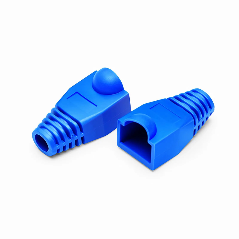 FyberOptix Cat5e/Cat6 RJ45 Strain Relief Boots, 5.5mm OD for Cat5e UTP 24AWG, Cat5e & Cat6 F/UTP 26AWG Ethernet Network Cable, Blue, 50PCS/Pack