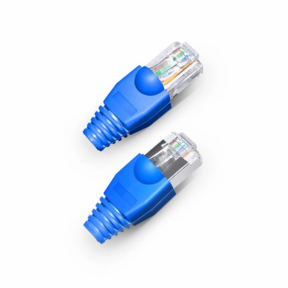 FyberOptix Cat5e/Cat6 RJ45 Strain Relief Boots, 5.5mm OD for Cat5e UTP 24AWG, Cat5e & Cat6 F/UTP 26AWG Ethernet Network Cable, Blue, 50PCS/Pack