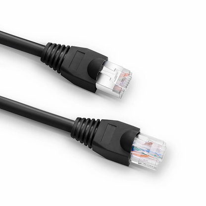 FyberOptix Cat5e/Cat6 RJ45 Strain Relief Boots, 5.5mm OD for Cat5e UTP 24AWG, Cat5e & Cat6 F/UTP 26AWG Ethernet Network Cable, Black, 50PCS/Pack