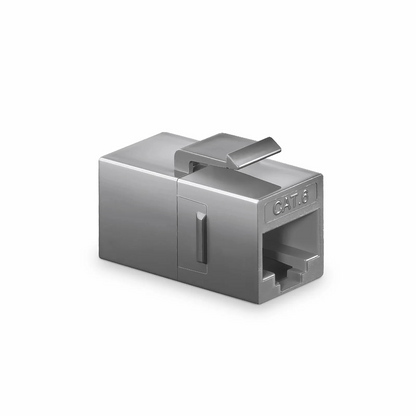 FyberOptix Cat6 Keystone RJ45 Coupler, Unshielded, Female to Female Insert Inline Coupler - Gray (12pcs/Pack)