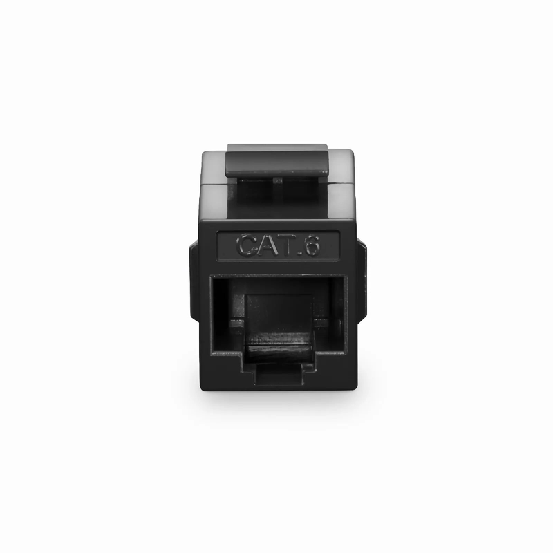 FyberOptix Cat6 Keystone RJ45 Coupler, Unshielded, Female to Female Insert Inline Coupler - Black (12pcs/Pack)