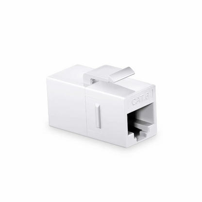 FyberOptix Cat6 Keystone RJ45 Coupler, Unshielded, Female to Female Insert Inline Coupler - White (12pcs/Pack)