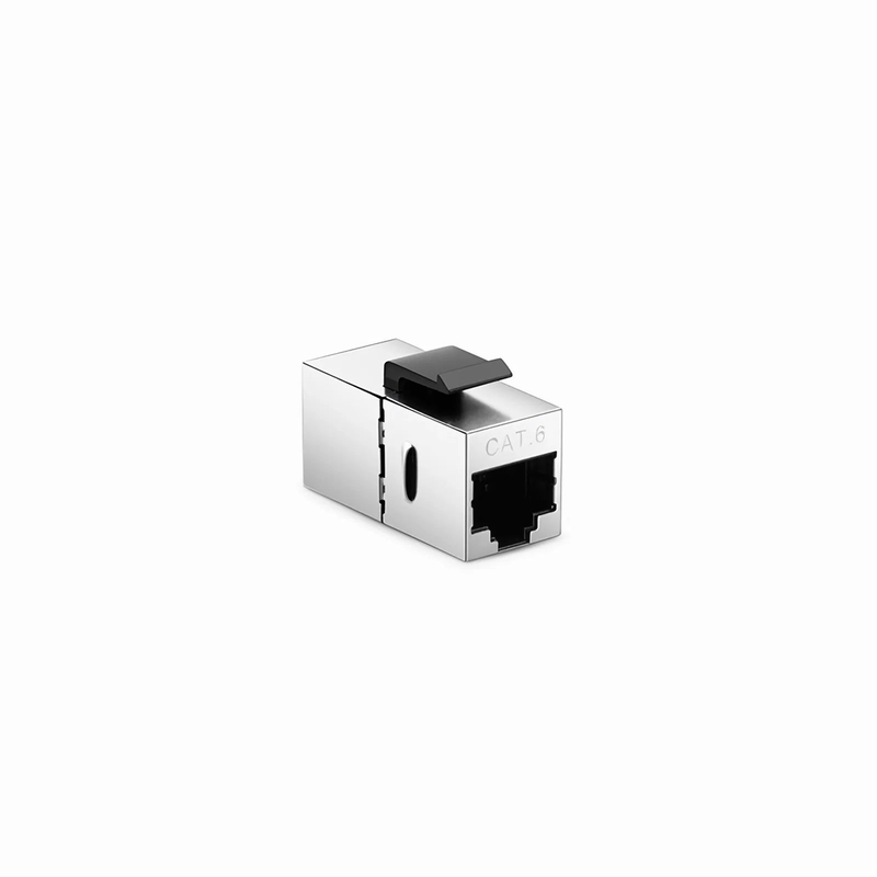 FyberOptix Cat6 Keystone RJ45 Coupler, Shielded, Silver