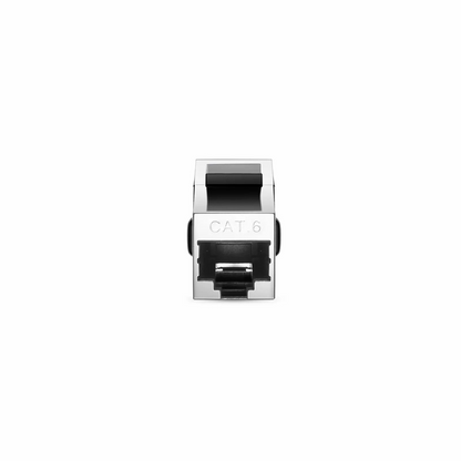 FyberOptix Cat6 Keystone RJ45 Coupler, Shielded, Silver