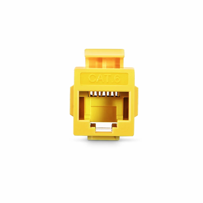 FyberOptix Cat6 Keystone RJ45 Coupler, Unshielded, Female to Female Insert Inline Coupler - Yellow (12pcs/Pack)