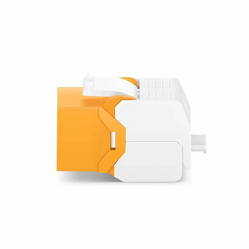 FyberOptix Cat6 RJ45 (8P8C) Unshielded Toolless Keystone Jack Module, Orange (10 pcs/Pack)