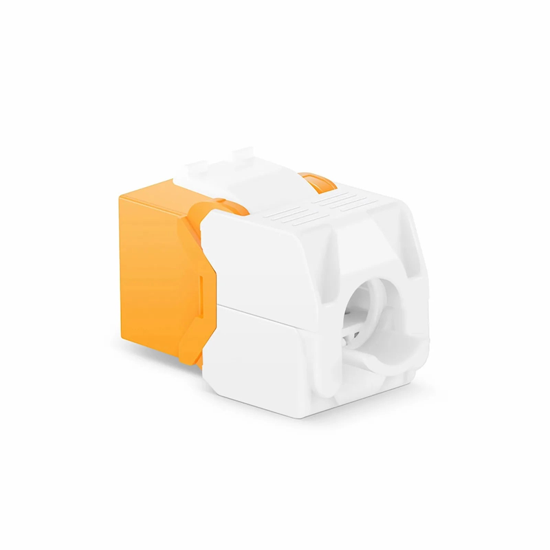 FyberOptix Cat6 RJ45 (8P8C) Unshielded Toolless Keystone Jack Module, Orange (10 pcs/Pack)
