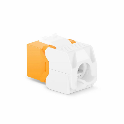 FyberOptix Cat6 RJ45 (8P8C) Unshielded Toolless Keystone Jack Module, Orange (10 pcs/Pack)