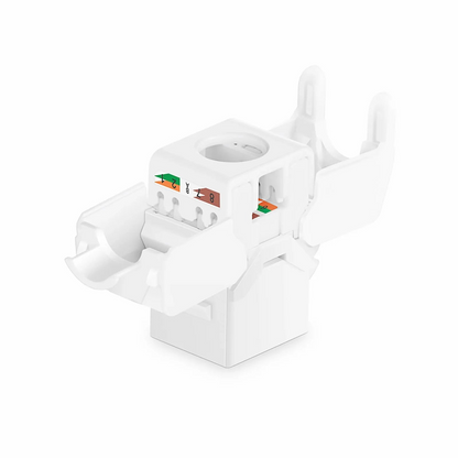 FyberOptix Cat6 RJ45 (8P8C) Unshielded Toolless Keystone Jack Module, White (10 pcs/Pack)