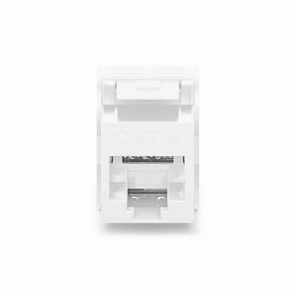 FyberOptix Cat6 RJ45 (8P8C) Unshielded Toolless Keystone Jack Module, White (10 pcs/Pack)