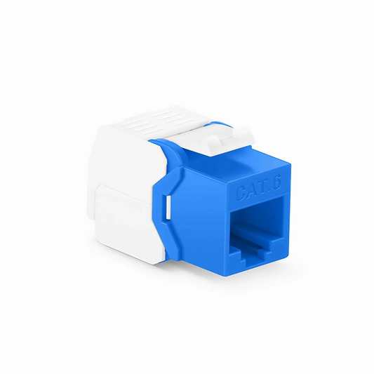 FyberOptix Cat6 RJ45 (8P8C) Unshielded Toolless Keystone Jack Module, Blue (10 pcs/Pack)