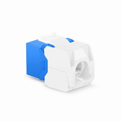 FyberOptix Cat6 RJ45 (8P8C) Unshielded Toolless Keystone Jack Module, Blue (10 pcs/Pack)