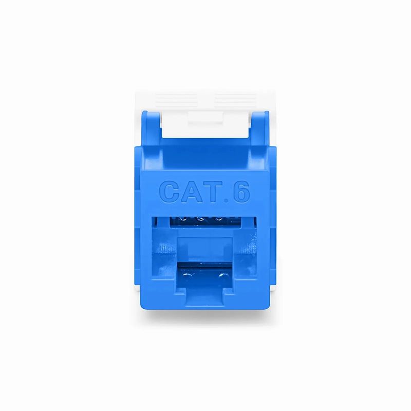 FyberOptix Cat6 RJ45 (8P8C) Unshielded Toolless Keystone Jack Module, Blue (10 pcs/Pack)