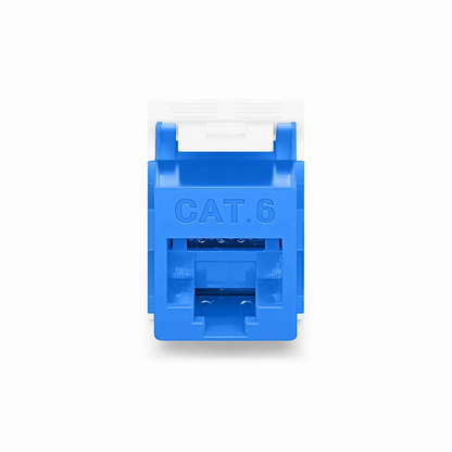 FyberOptix Cat6 RJ45 (8P8C) Unshielded Toolless Keystone Jack Module, Blue (10 pcs/Pack)