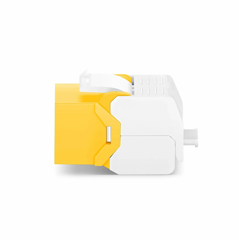 FyberOptix Cat6 RJ45 (8P8C) Unshielded Toolless Keystone Jack Module, Yellow (10 pcs/Pack)