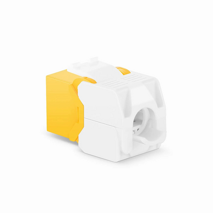 FyberOptix Cat6 RJ45 (8P8C) Unshielded Toolless Keystone Jack Module, Yellow (10 pcs/Pack)