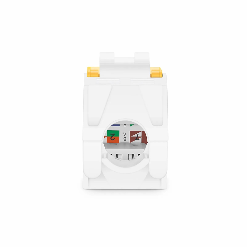 FyberOptix Cat6 RJ45 (8P8C) Unshielded Toolless Keystone Jack Module, Yellow (10 pcs/Pack)