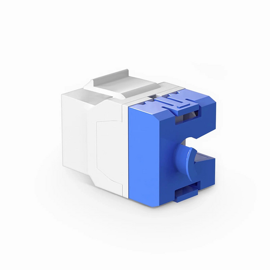 FyberOptix Cat6a RJ45 (8P8C) Unshielded Punch Down Keystone Jack Module, White (10 pcs/Pack)