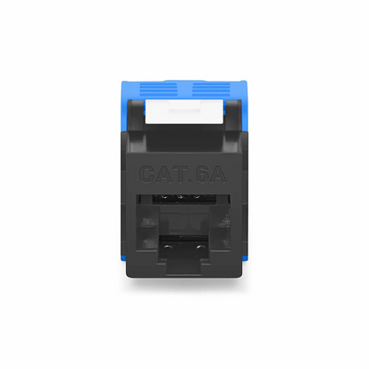 FyberOptix Cat6a RJ45 (8P8C) Unshielded Toolless Keystone Jack Module, Black (10 pcs/Pack)