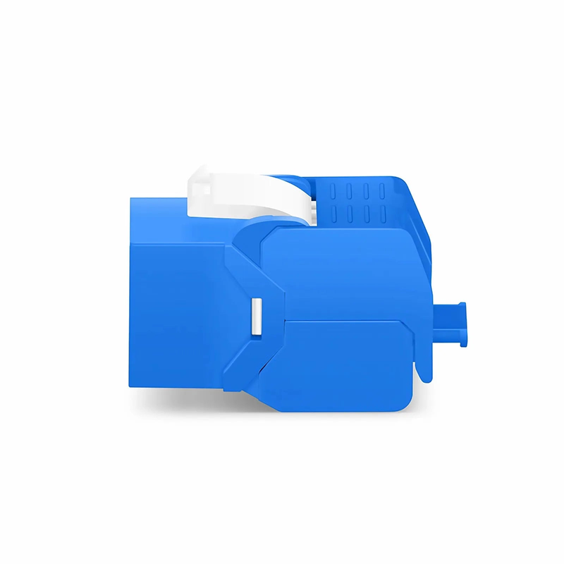 FyberOptix Cat6a RJ45 (8P8C) Unshielded Toolless Keystone Jack Module, Blue (10 pcs/Pack)