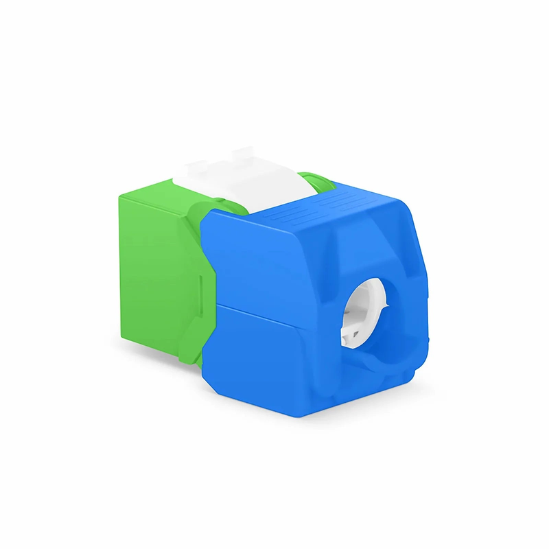 FyberOptix Cat6a RJ45 (8P8C) Unshielded Toolless Keystone Jack Module, Green (10 pcs/Pack)