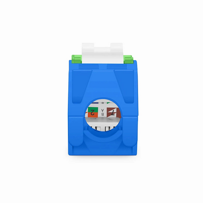 FyberOptix Cat6a RJ45 (8P8C) Unshielded Toolless Keystone Jack Module, Green (10 pcs/Pack)
