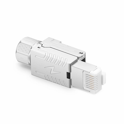 FyberOptix Cat8 RJ45 Tool-Free Modular Plugs, Shielded Network Connectors for 22~24AWG Twisted Pair Solid or Stranded Cable (10/Pack)