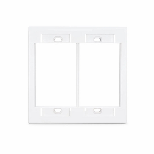 FyberOptix Dual-Gang MOS Faceplate Frame, White