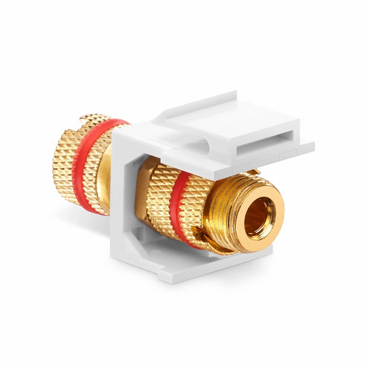 FyberOptix Binding Post SyncEase Coupler, Red Stripe, White Housing