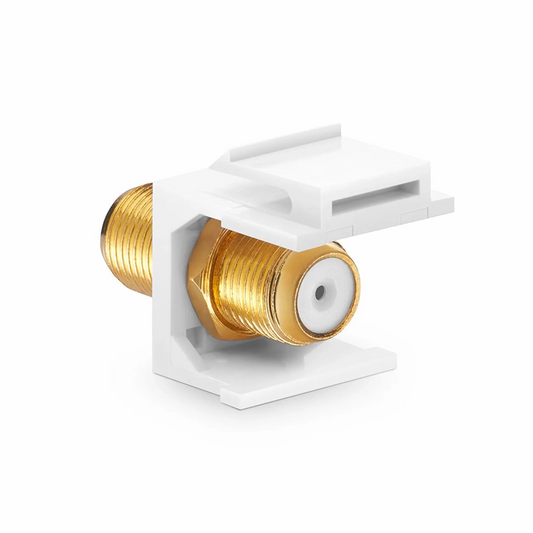 FyberOptix Feedthrough SyncEase F-Connector, Gold-Plated, White Housing
