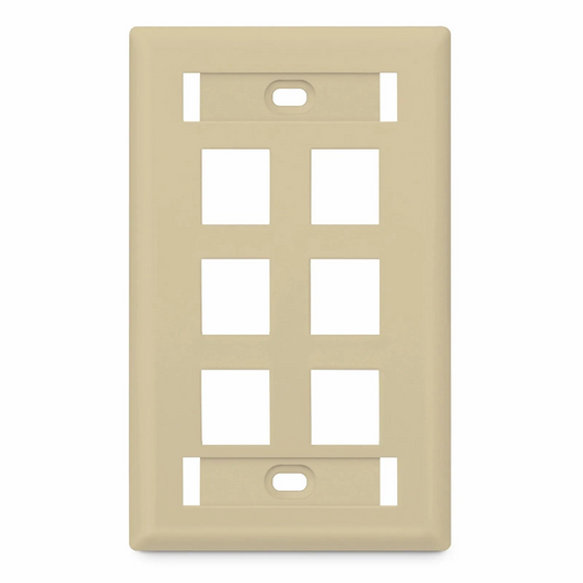 FyberOptix 6-Port, Label Pockets, IvoryFlat