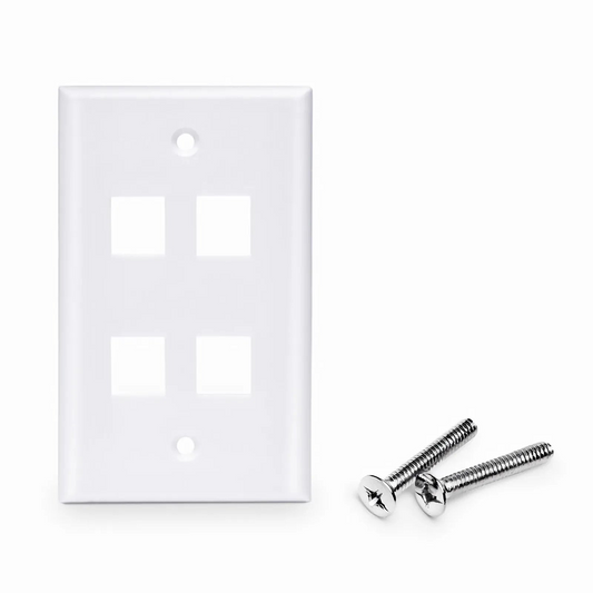 FyberOptix Four Ports Keystone Single Gang Wall Plate
