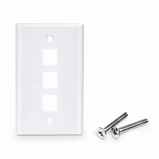 FyberOptix Three Ports Keystone Single Gang Wall Plate