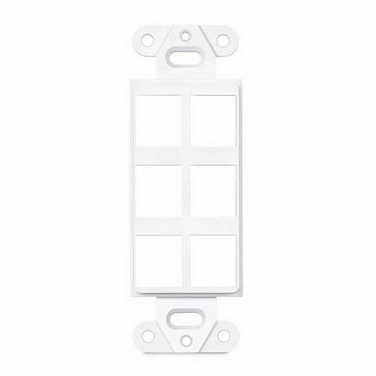 FyberOptix Faceplate Frame Keystone Insert, 6 Ports, White, 4.09'' x 1.40''