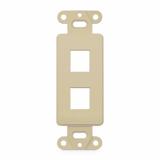 FyberOptix SyncEaseFFSystemÃ¢â€žÂ¢ Faceplate Frame Keystone Insert, 2 Ports, Ivory, 4.09'' x 1.4''