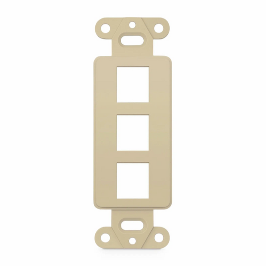 FyberOptix SyncEaseFFSystemÃ¢â€žÂ¢ Faceplate Frame Keystone Insert, 3 Ports, Ivory, 4.09'' x 1.4''