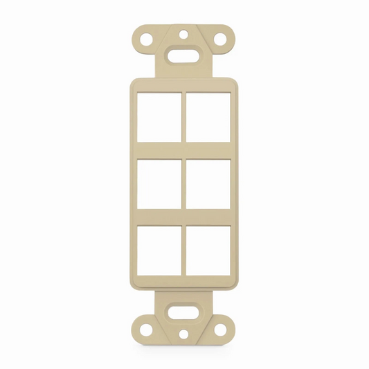 FyberOptix SyncEaseFFSystemÃ¢â€žÂ¢ Faceplate Frame Keystone Insert, 6 Ports, Ivory, 4.09'' x 1.4''