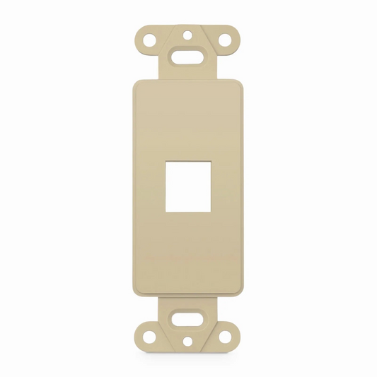 FyberOptix SyncEaseFFSystemÃ¢â€žÂ¢ Faceplate Frame Keystone Insert, 1 Ports, Ivory, 4.09'' x 1.4''