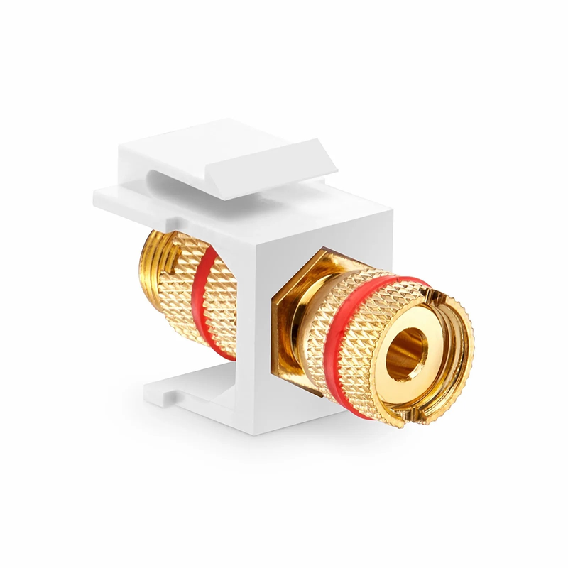 FyberOptix Binding Post SyncEase Coupler, Red Stripe, White Housing