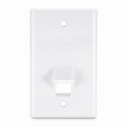 FyberOptix SyncEase One Port Keystone Single Gang Wall Plate, White