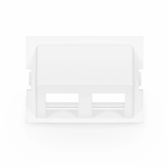 FyberOptix 2-Port Angled MOS Adapter, 1.5 Units High, White