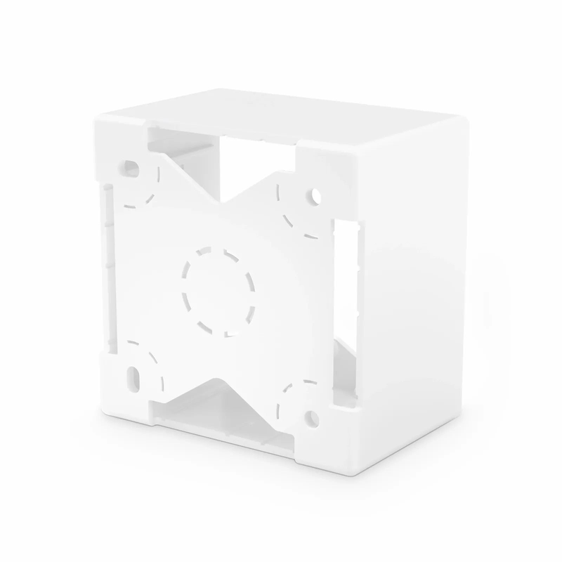 FyberOptix French-style Single Gang Back Box, White, 3.38" x 3.38"